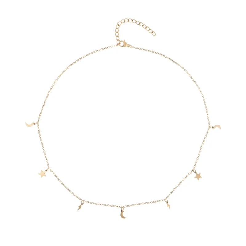CHARM NECKLACE EXTRA THIN GOLD sold by DARK Department