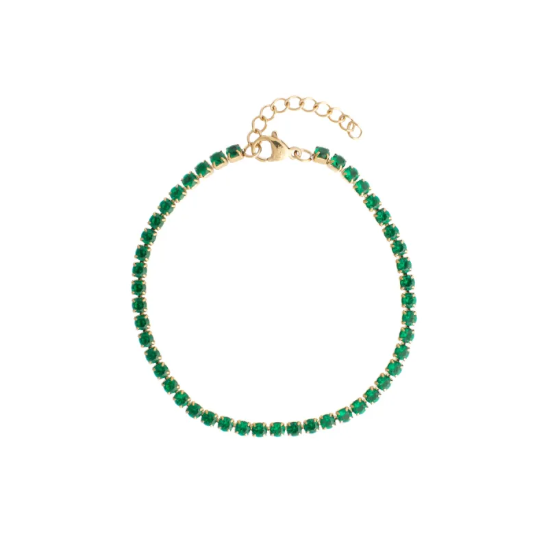 TENNIS CHAIN BRACELET 3 MM GREEN sold by DARK Department