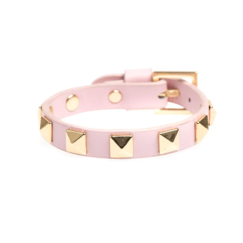 LEATHER STUD BRACELET PALE ROSE sold by DARK Department