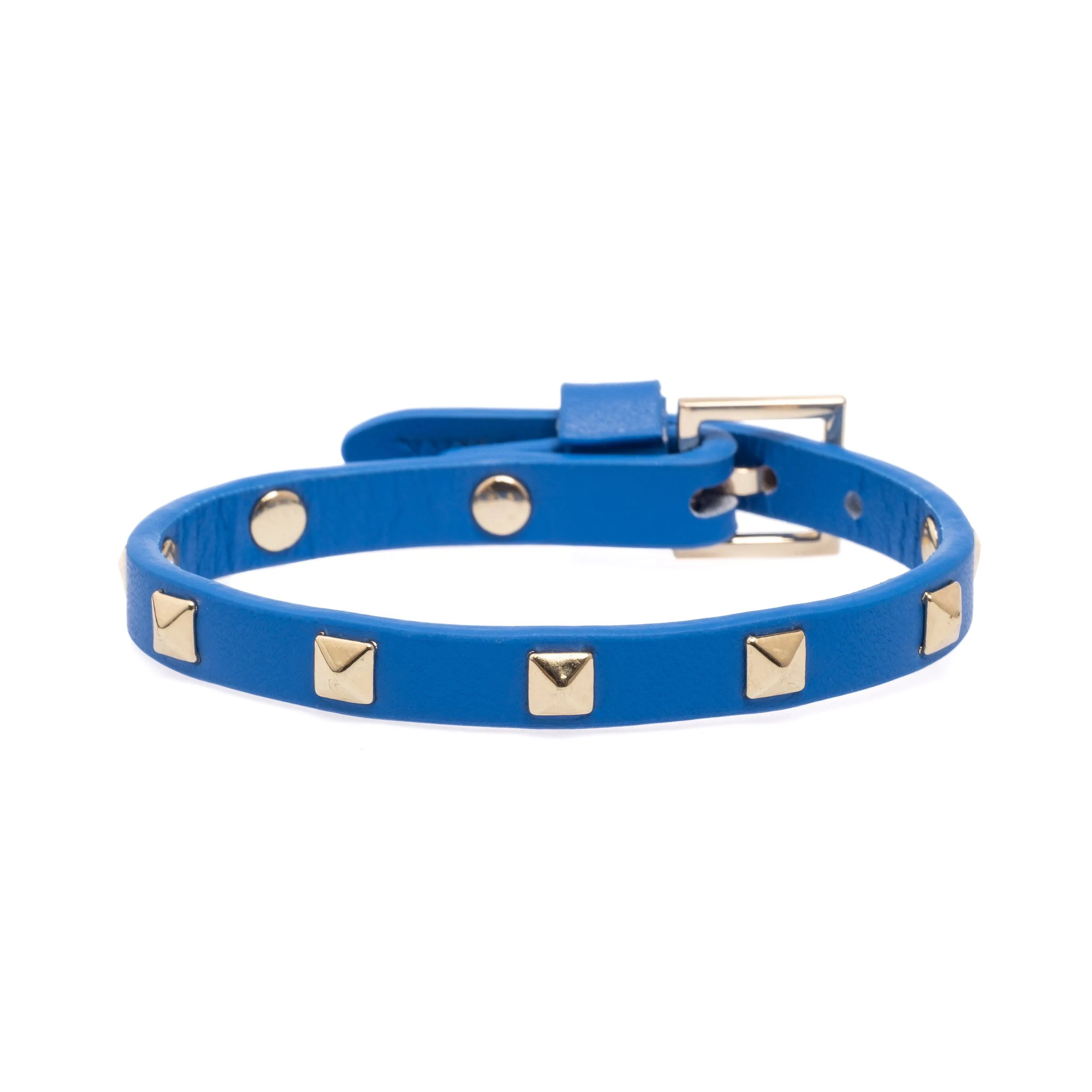LEATHER STUD BRACELET MINI STRONG BLUE sold by DARK Department