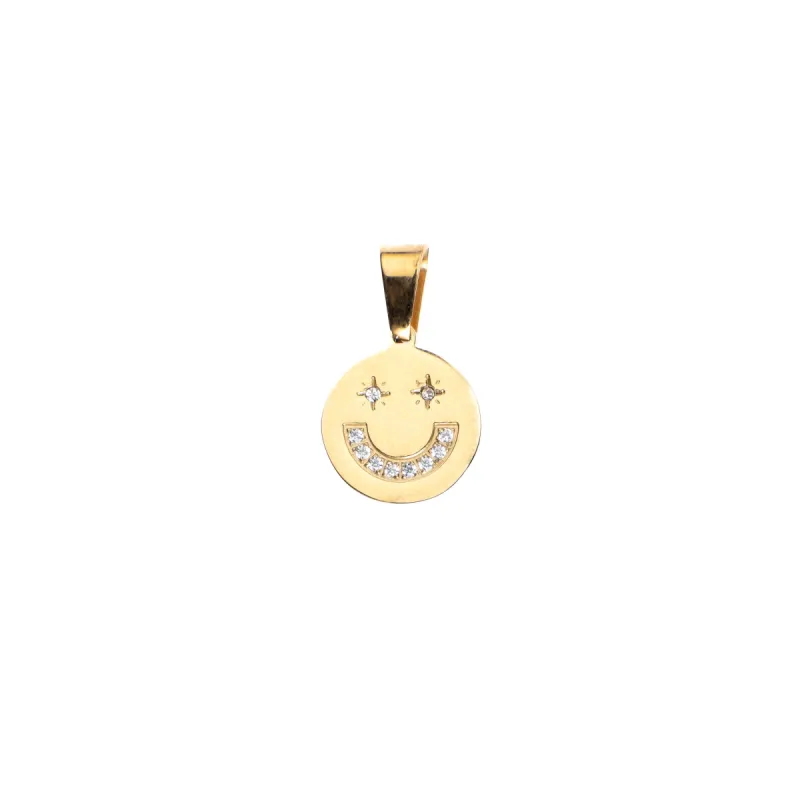 SMILEY CHARM W/CRYSTALS sold by DARK Department