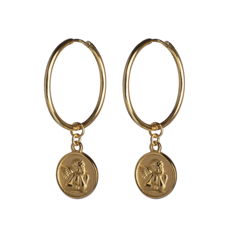 ANGEL COIN HOOP MEDIUM sold by DARK Department
