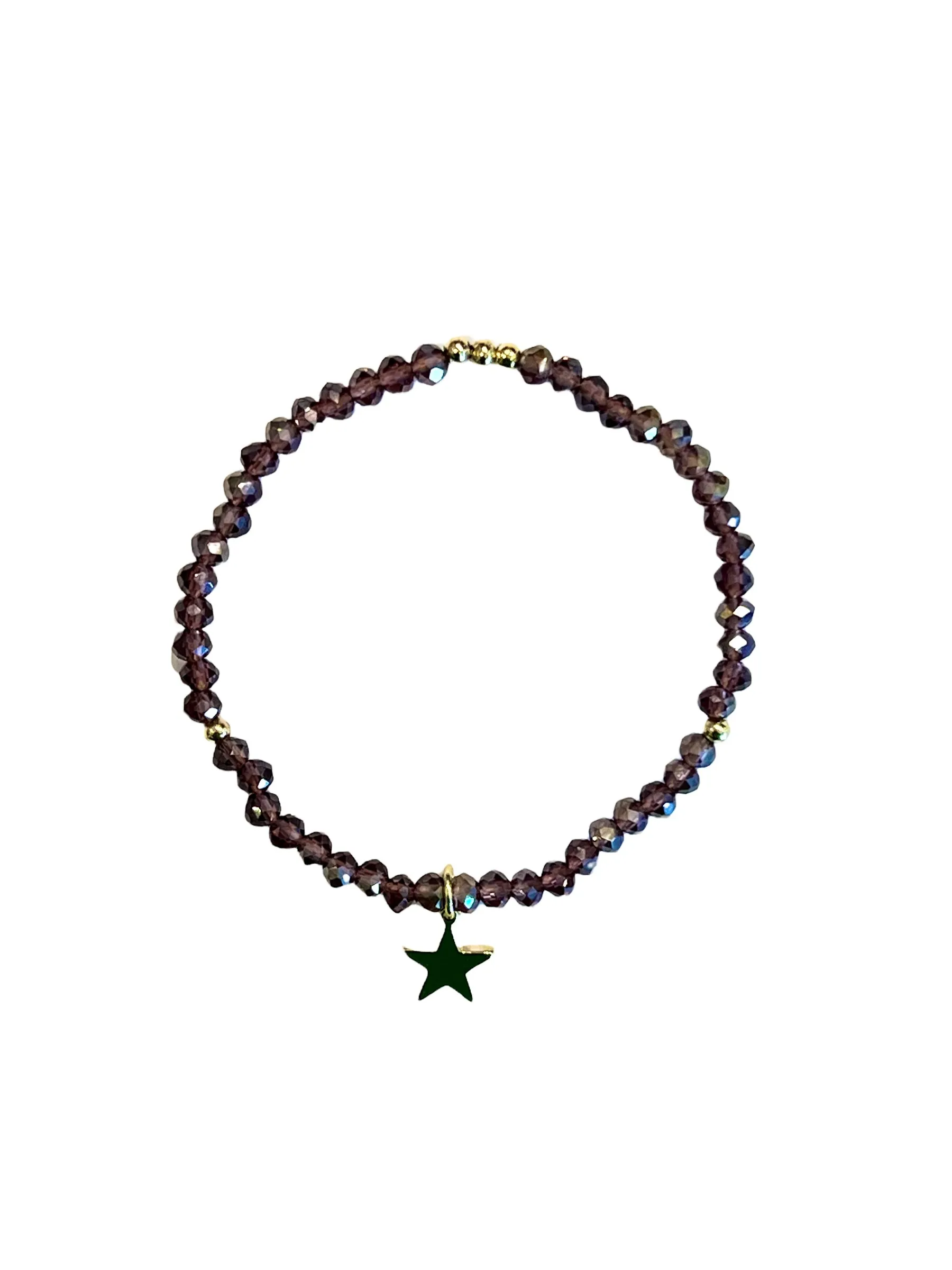 CRYSTAL BEAD BRACELET 4 MM SPARKLED MAROON sold by DARK Department