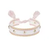 WOVEN FRIENDSHIP BRACELET W/STAR STUDS WHITE W/LIGHT ROSE & GOLD sold by DARK Department