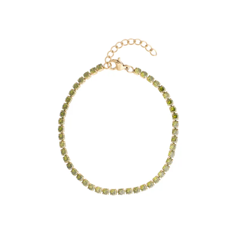 TENNIS CHAIN BRACELET 3 MM OLIVE sold by DARK Department