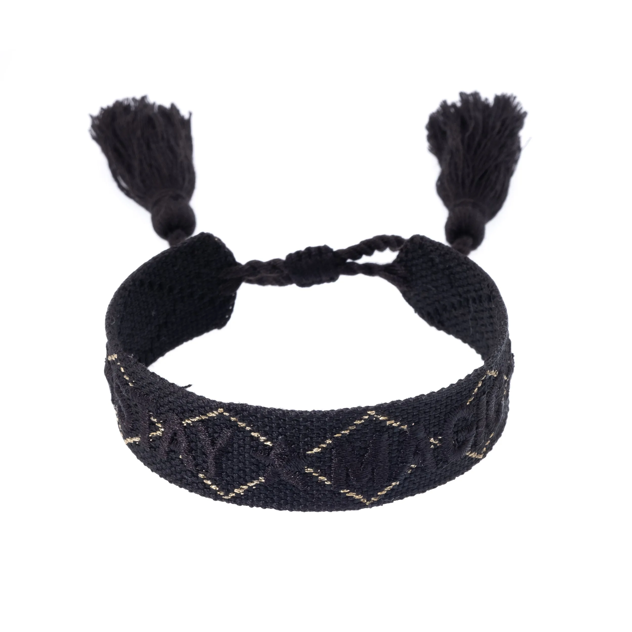 WOVEN FRIENDSHIP BRACELET "Stay Magic" Black W/Gold sold by DARK Department