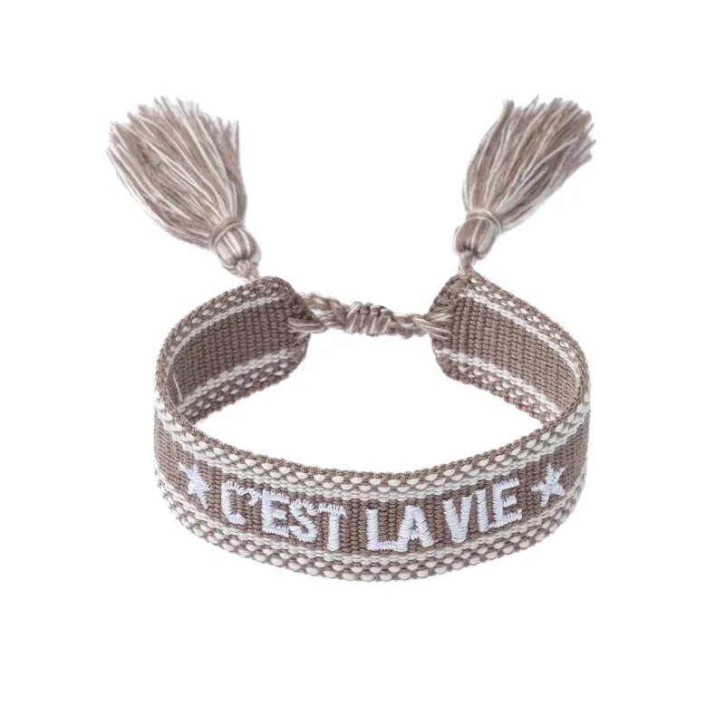 WOVEN FRIENDSHIP BRACELET - "C'est La Vie" Taupe sold by DARK Department