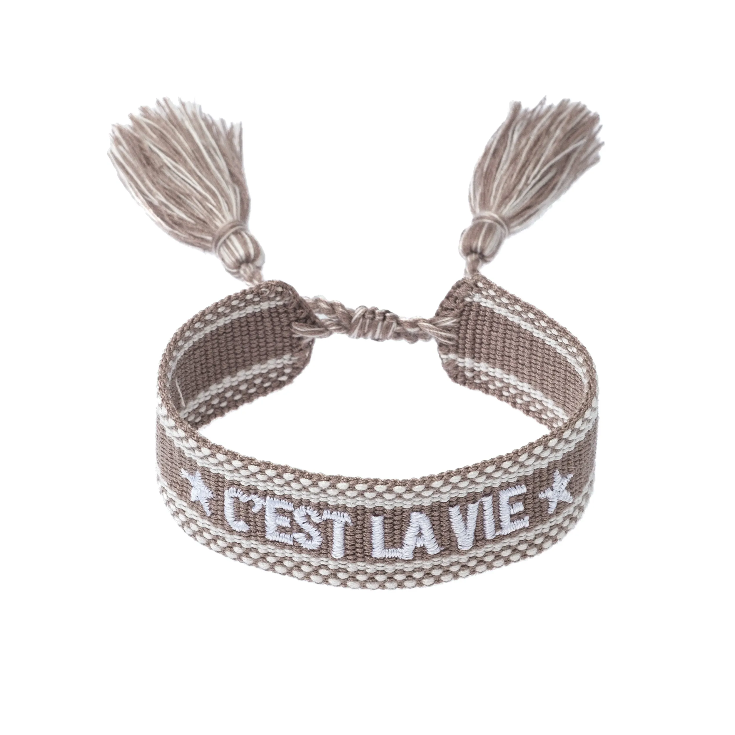 WOVEN FRIENDSHIP BRACELET - "C'est La Vie" Taupe sold by DARK Department