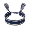 WOVEN FRIENDSHIP BRACELET "Hasta La Vista" Navy Blue W/Gold sold by DARK Department