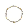 CRYSTAL BEAD BRACELET W/STAR & GOLD BEADS SPARKLED GREY sold by DARK Department