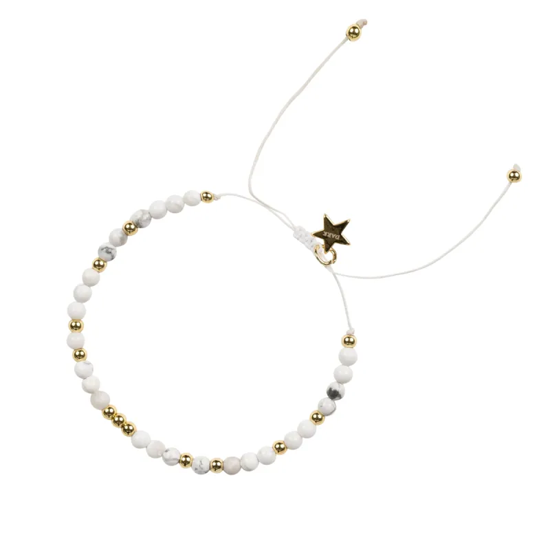 STONE BEAD BRACELET 3 MM WHITE MARBLE sold by DARK Department