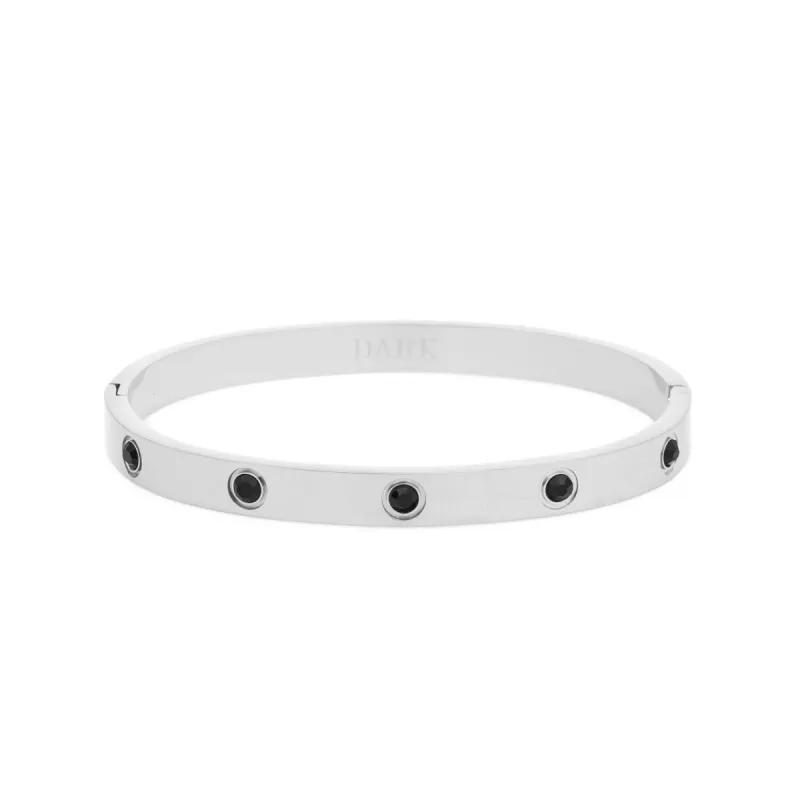 BIG DOT BANGLE SILVER W/BLACK sold by DARK Department