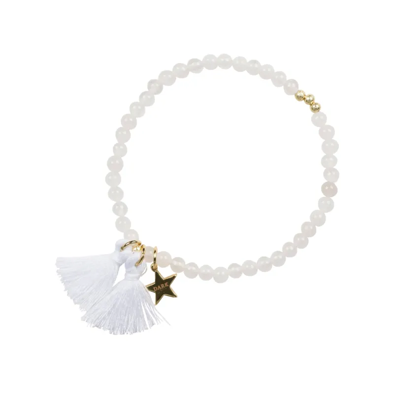 STONE BEAD BRACELET 4 MM WHITE JADE sold by DARK Department