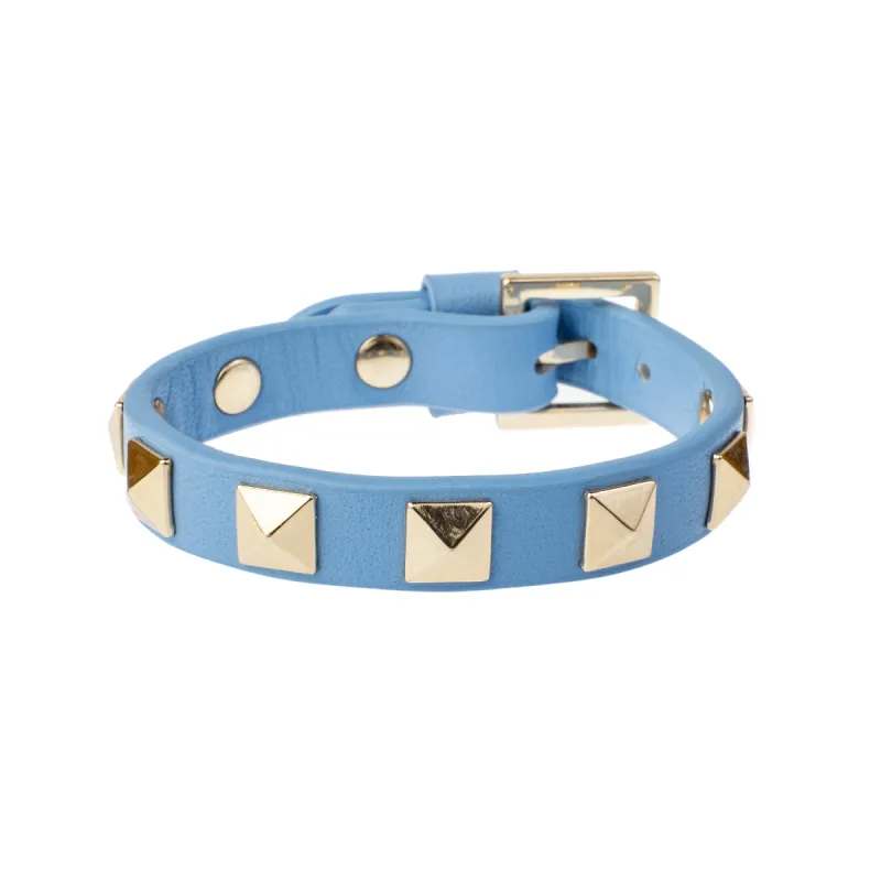 LEATHER STUD BRACELET IBIZA BLUE sold by DARK Department