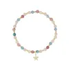 STONE BEAD BRACELET 4 MM W/GOLD BEADS ROSE & AQUAMARINE MIX sold by DARK Department