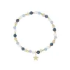 STONE BEAD BRACELET 4 MM W/GOLD BEADS BLUE & SAND MIX sold by DARK Department