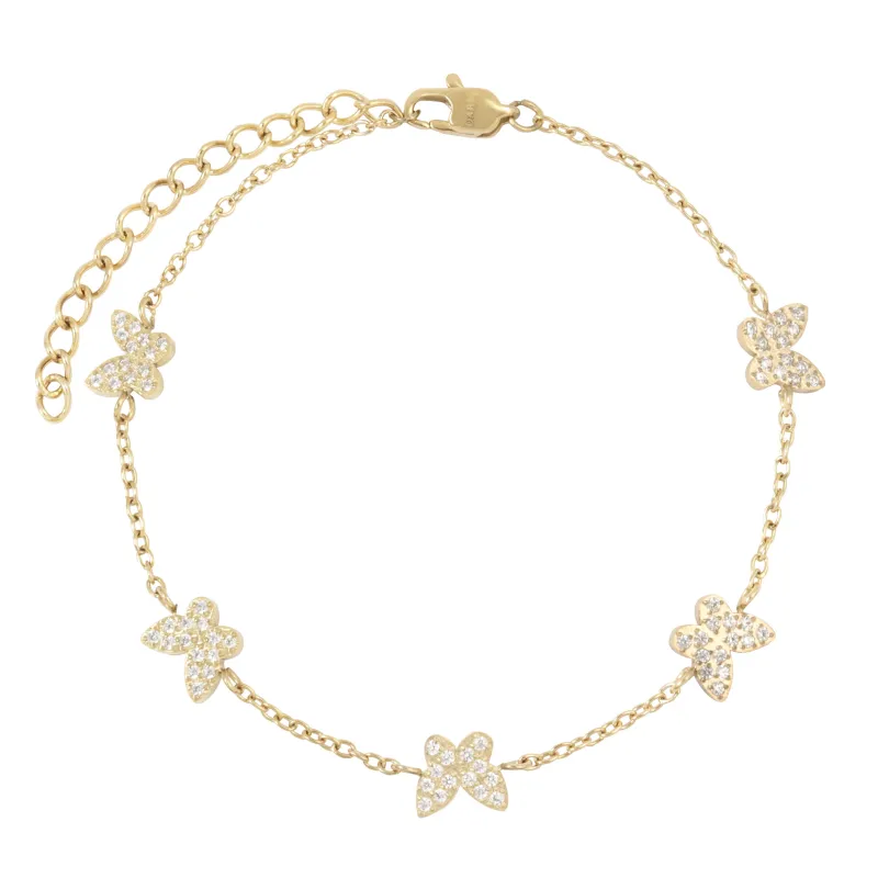 BUTTERFLY CHAIN BRACELET W/CRYSTALS sold by DARK Department