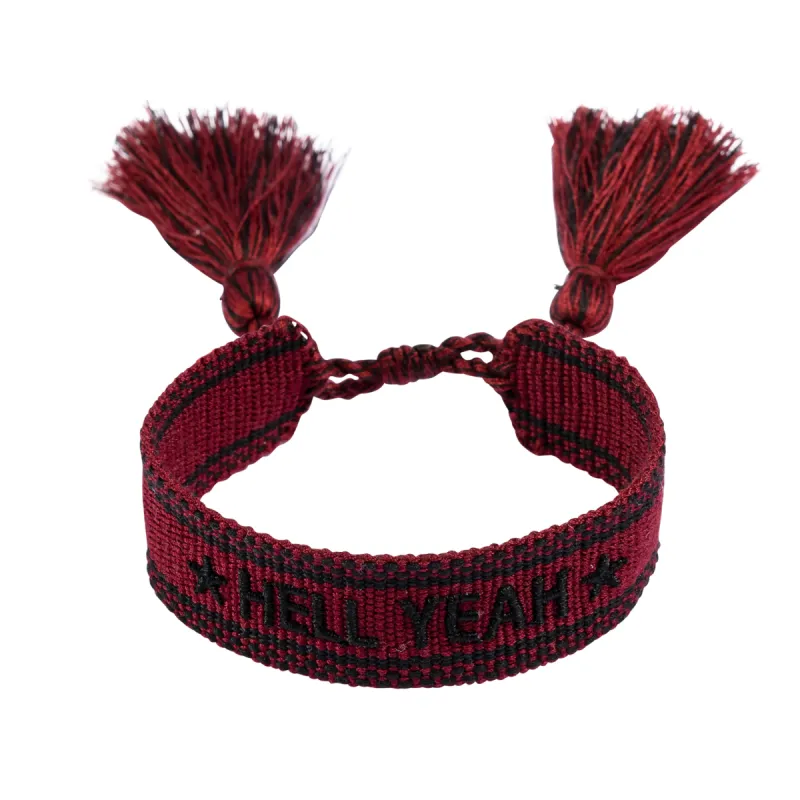 WOVEN FRIENDSHIP BRACELET - "HELL YEAH" OX RED sold by DARK Department