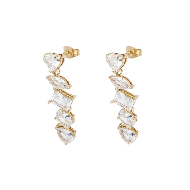 MULTISHAPED CRYSTAL EARRINGS sold by DARK Department