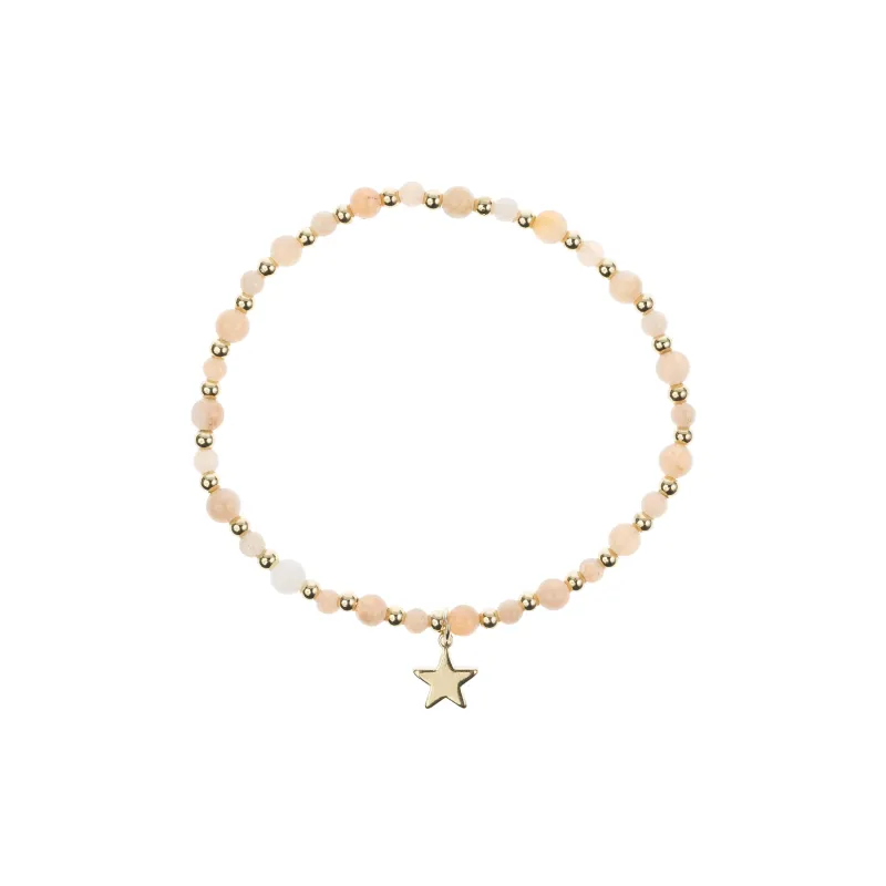 STONE BEAD BRACELET W/GOLD BEADS SUNSTONE sold by DARK Department