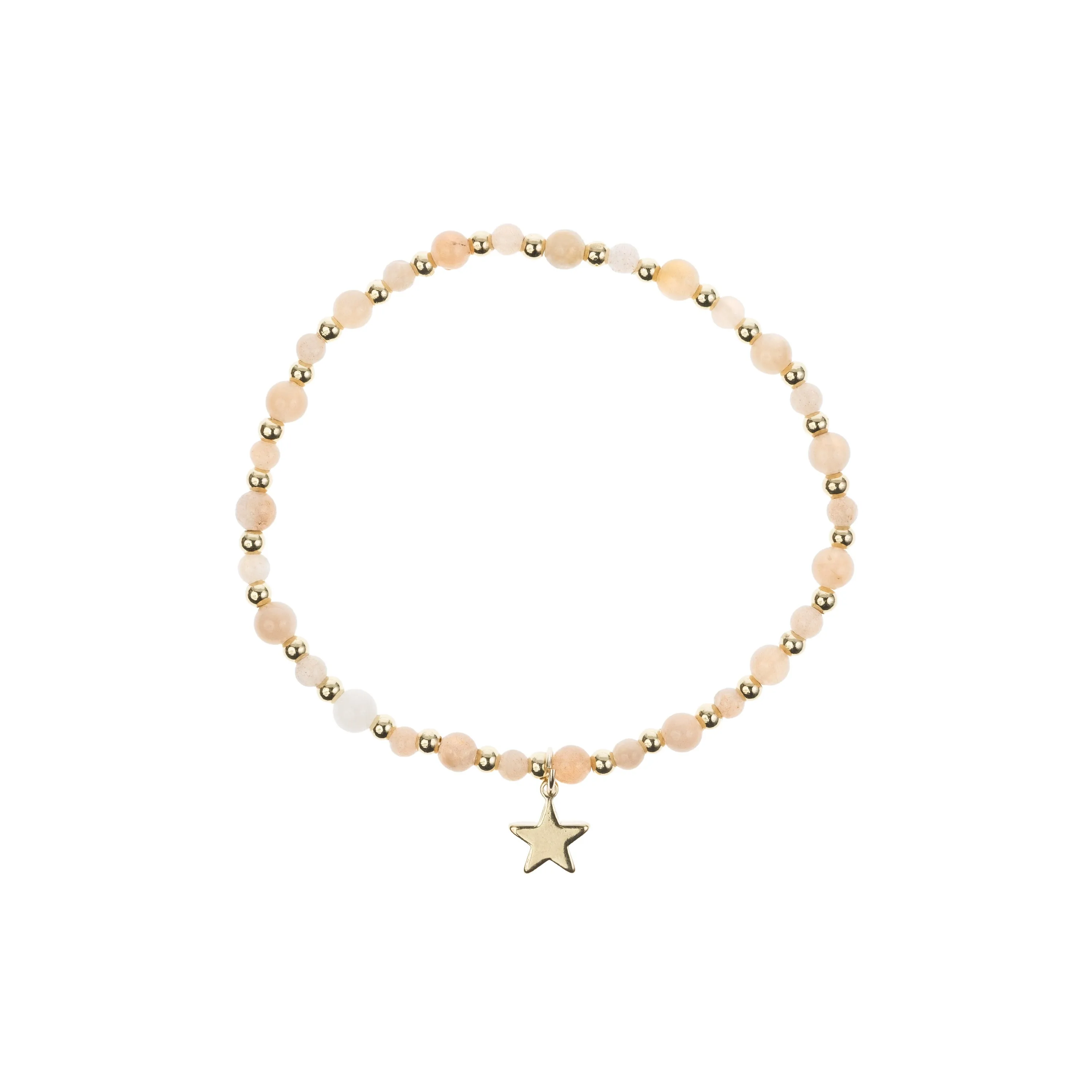 STONE BEAD BRACELET W/GOLD BEADS SUNSTONE sold by DARK Department