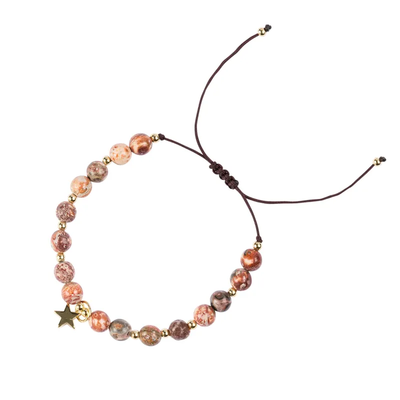 STONE BEAD BRACELET 6 MM VINTAGE ROSE sold by DARK Department