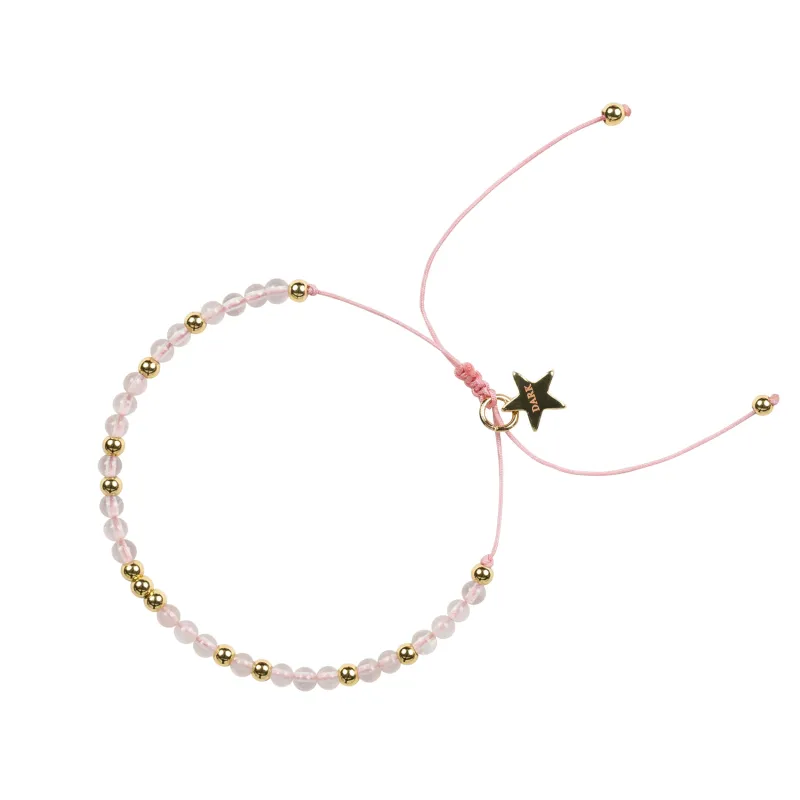 STONE BEAD BRACELET 3 MM ROSE QUARTZ sold by DARK Department