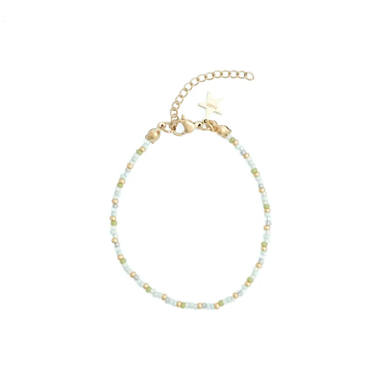 GLASS BEAD BRACELET 2 MM OCEAN GREEN sold by DARK Department