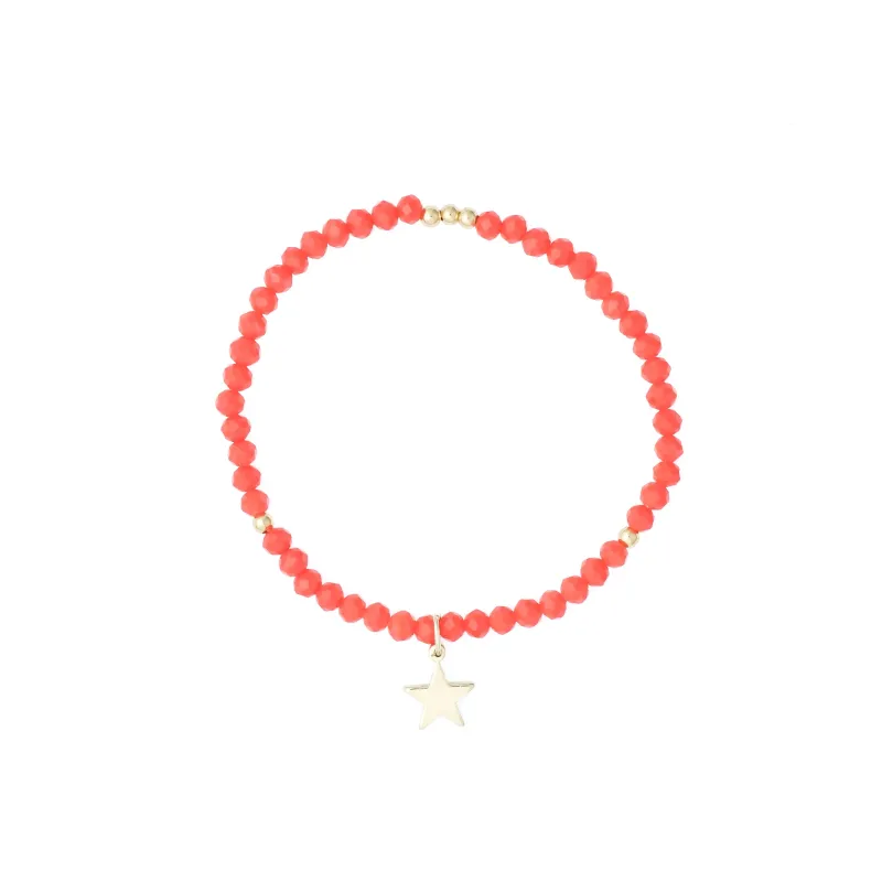 CRYSTAL BEAD BRACELET 4 MM SPARKLED PALE ORANGE sold by DARK Department