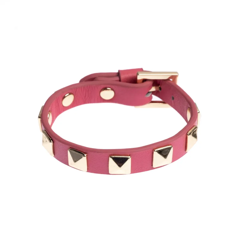 LEATHER STUD BRACELET CANDY KISS sold by DARK Department