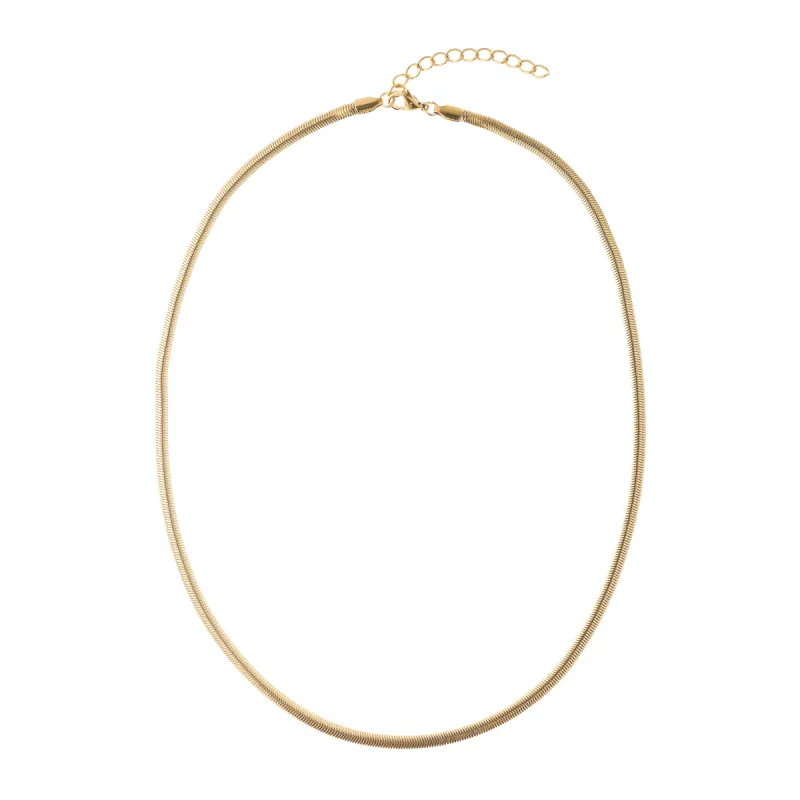 SNAKE CHAIN NECKLACE THIN GOLD 50 CM sold by DARK Department