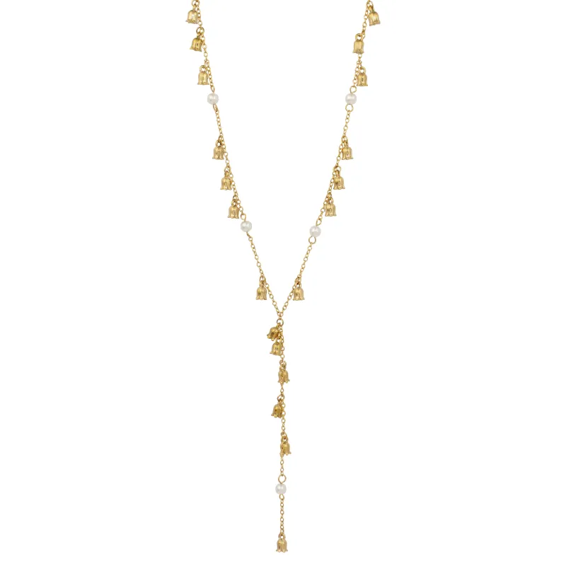 LILY FLOWER NECKLACE W/PEARLS sold by DARK Department