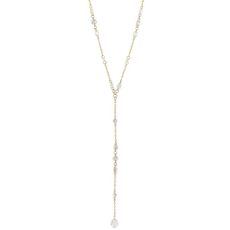 CLEAR CRYSTAL DROP Y NECKLACE CRYSTAL sold by DARK Department