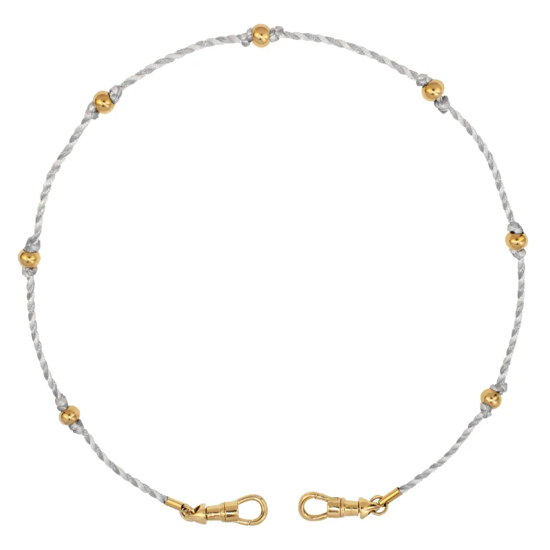 CLASP THREAD NECKLACE WHITE & GREY sold by DARK Department