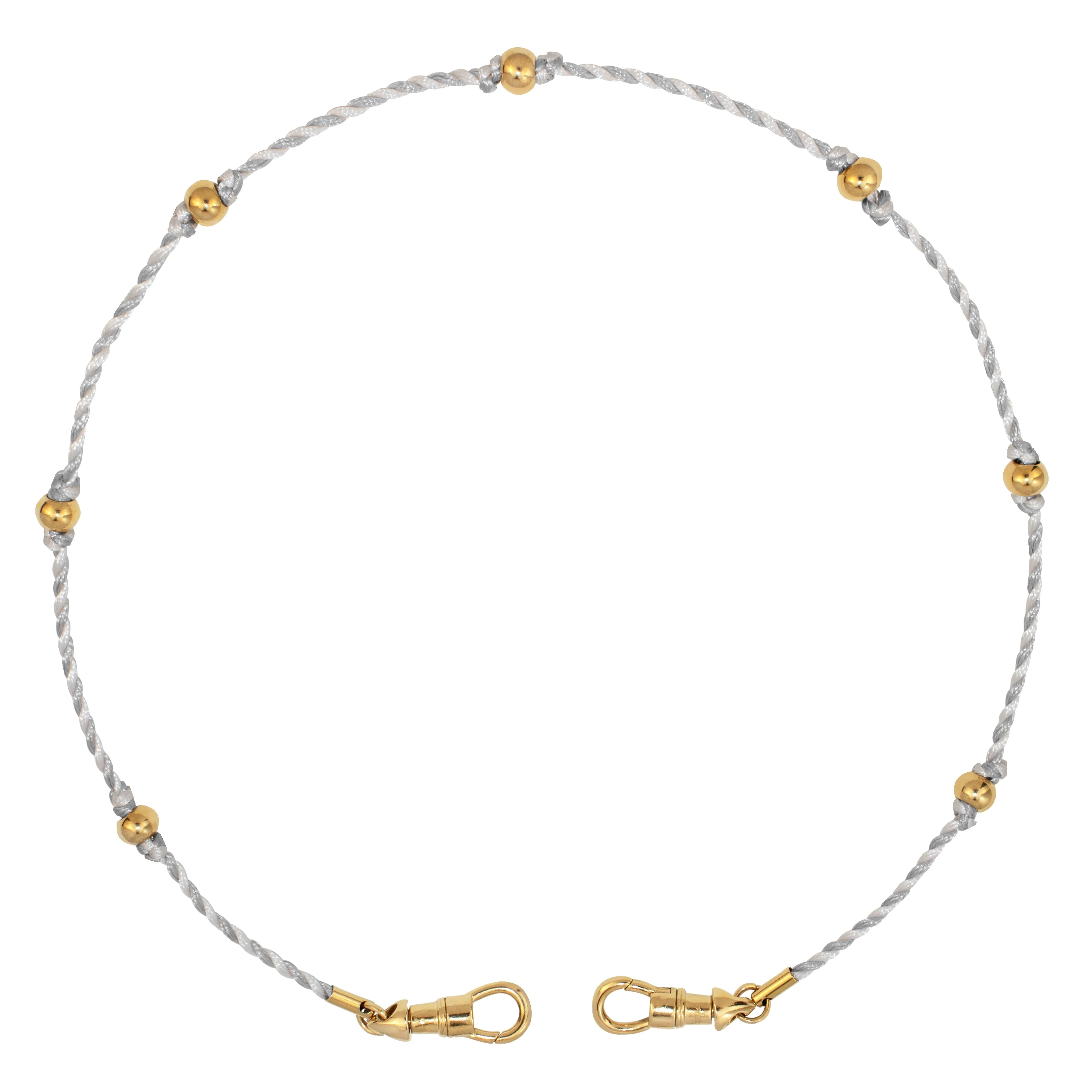 CLASP THREAD NECKLACE WHITE & GREY sold by DARK Department