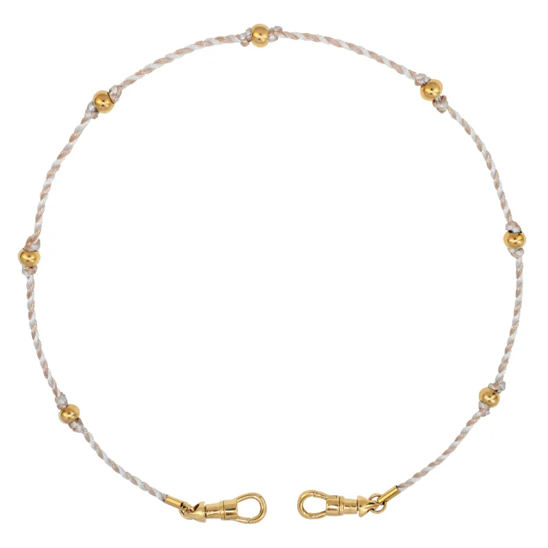 CLASP THREAD NECKLACE WHITE & SAND sold by DARK Department