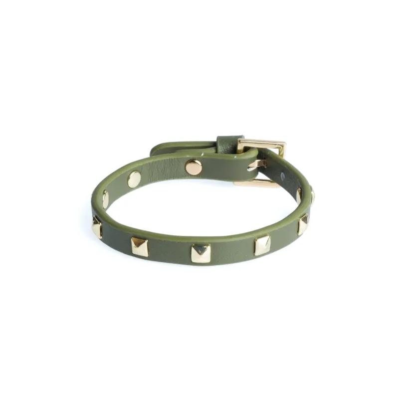LEATHER STUD BRACELET MINI ARMY sold by DARK Department