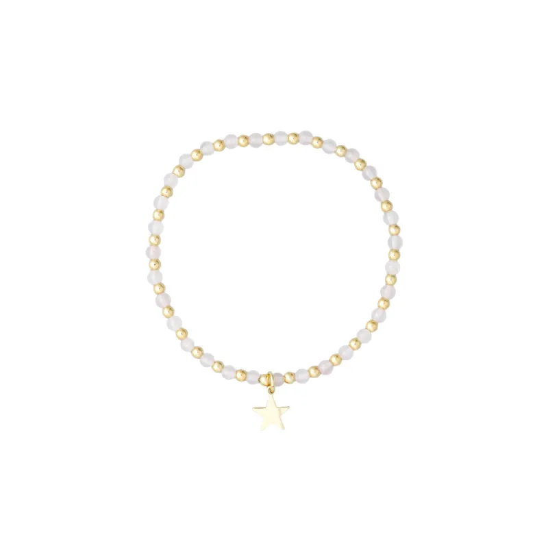 STONE BEAD BRACELET 3 MM W/GOLD BEADS SUNSTONE sold by DARK Department