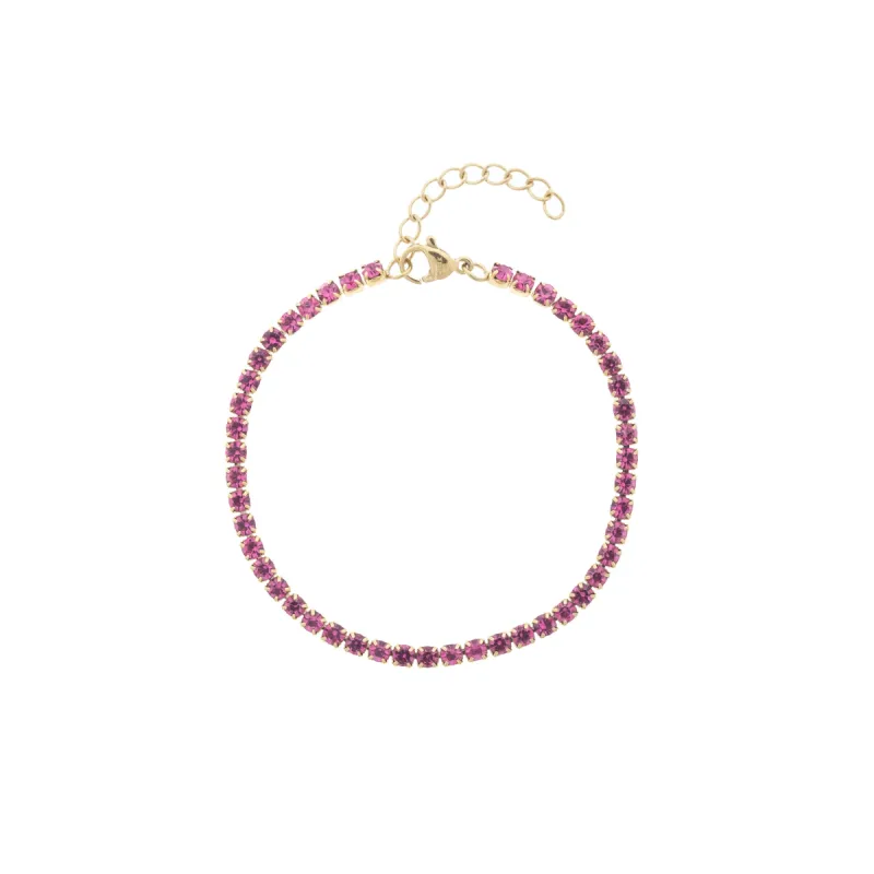 TENNIS CHAIN BRACELET 3 MM PINK sold by DARK Department