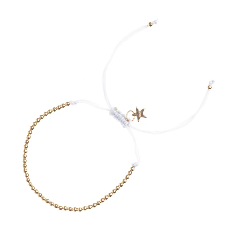 METAL BEAD BRACELET THIN LIGHT GREY sold by DARK Department