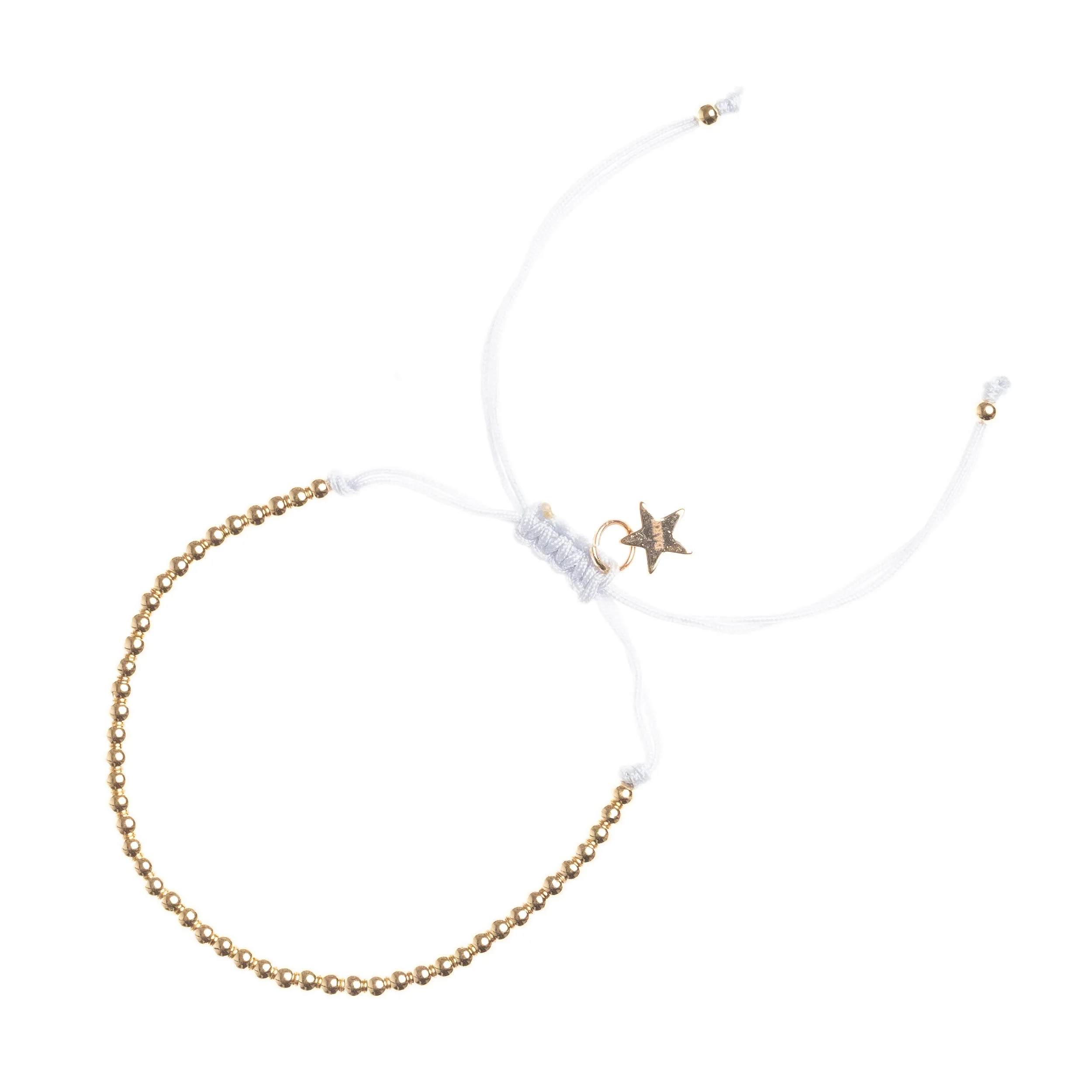 METAL BEAD BRACELET THIN LIGHT GREY sold by DARK Department