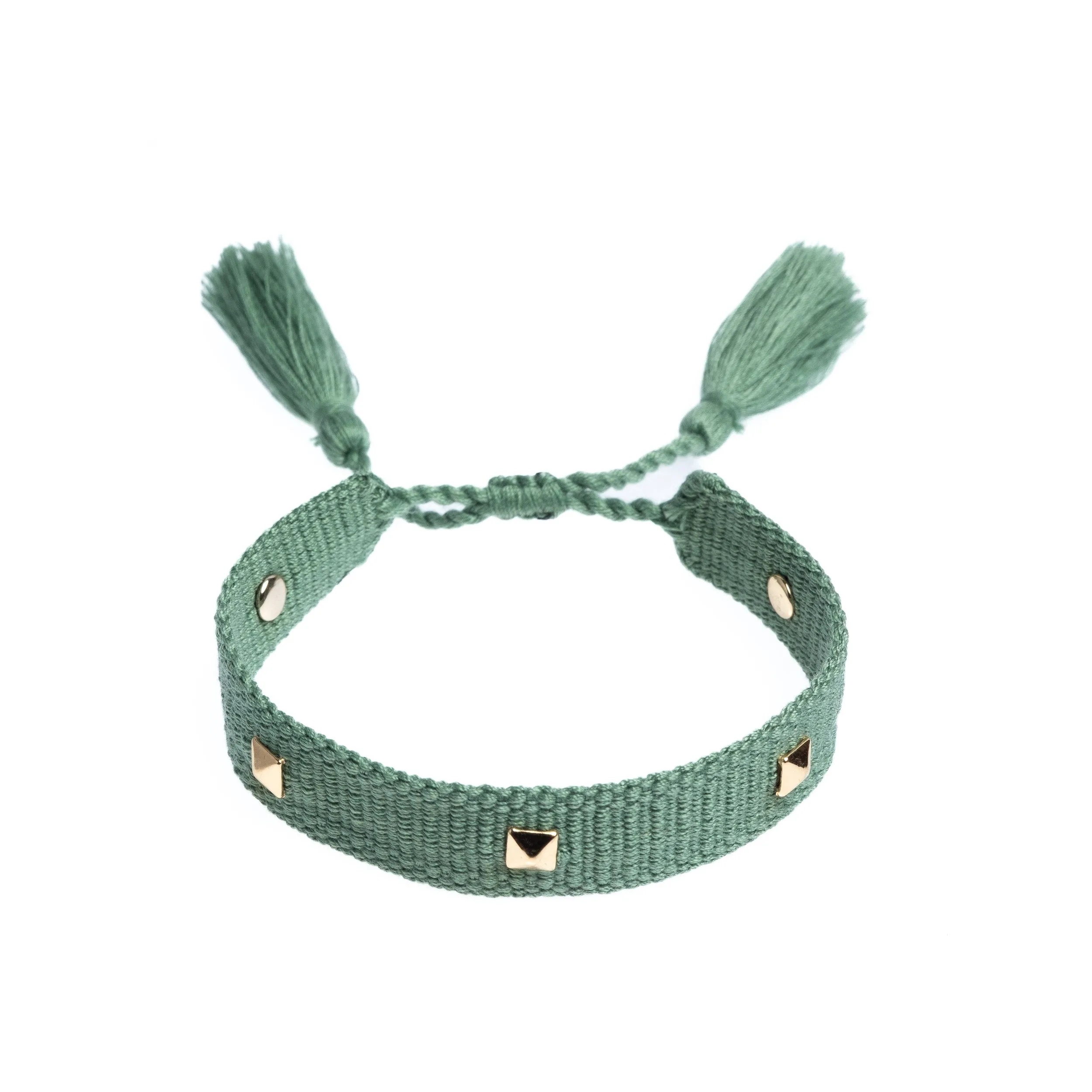 WOVEN FRIENDSHIP BRACELET THIN W/STUD - OCEAN sold by DARK Department