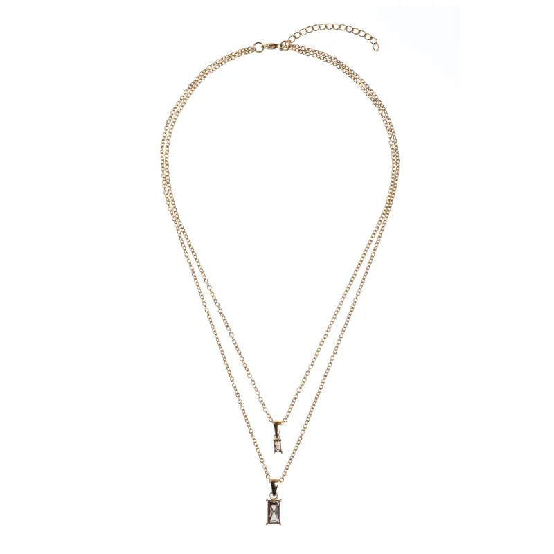 BAGUETTE CRYSTAL NECKLACE GREY sold by DARK Department