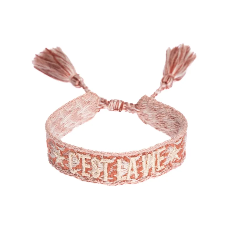 WOVEN FRIENDSHIP BRACELET - "C'EST LA VIE" MAHOGANY sold by DARK Department