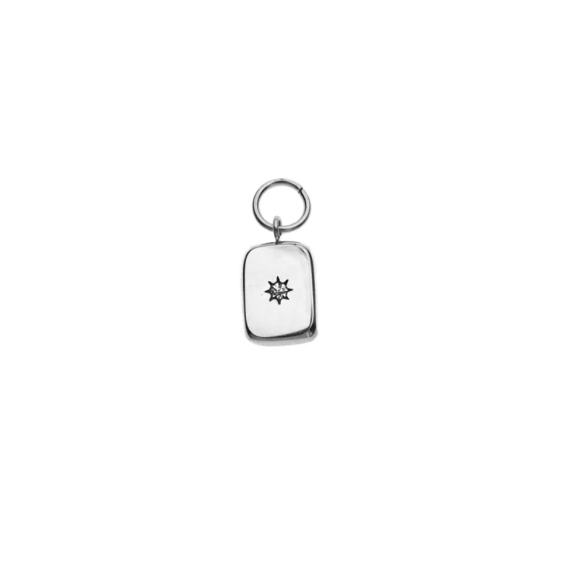 SQUARE STAR CHARM W/CRYSTAL SILVER sold by DARK Department