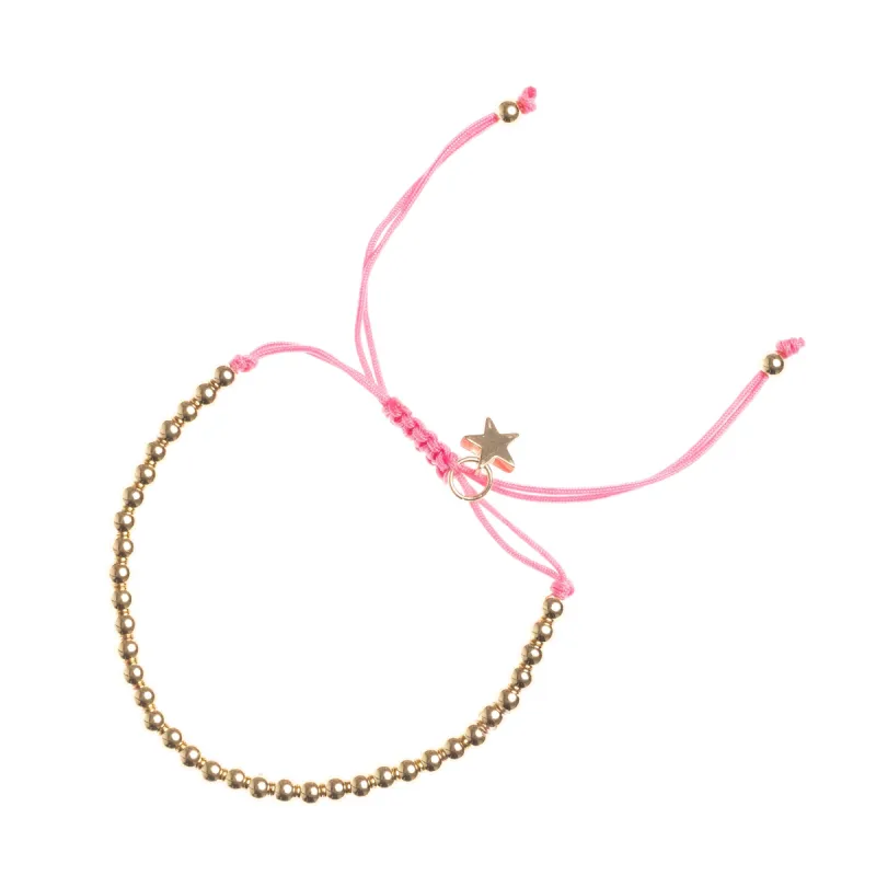 METAL BEAD BRACELET BROAD PALE PINK sold by DARK Department