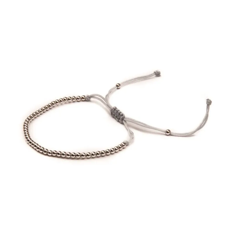 THREAD BRACELET METAL BEADS SILVER GREY SMALL sold by DARK Department