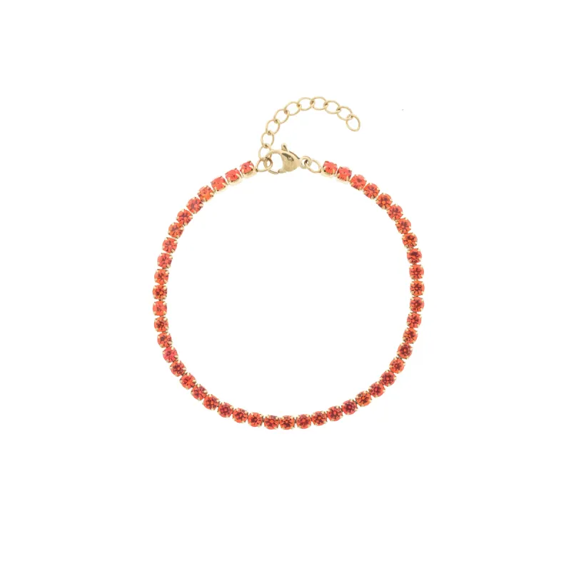 TENNIS CHAIN BRACELET 3 MM ORANGE sold by DARK Department