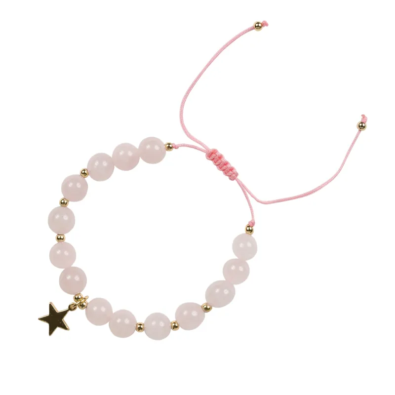 STONE BEAD BRACELET 8 MM ROSE QUARTZ sold by DARK Department