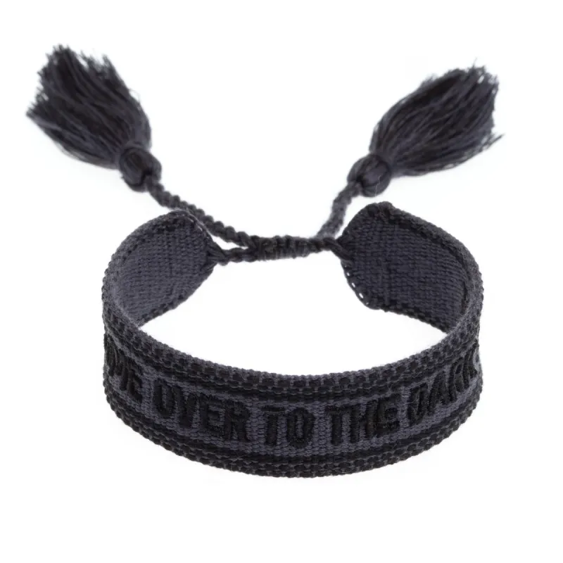 WOVEN FRIENDSHIP BRACELET - "COME OVER TO THE DARK SIDE" CHARCOAL sold by DARK Department
